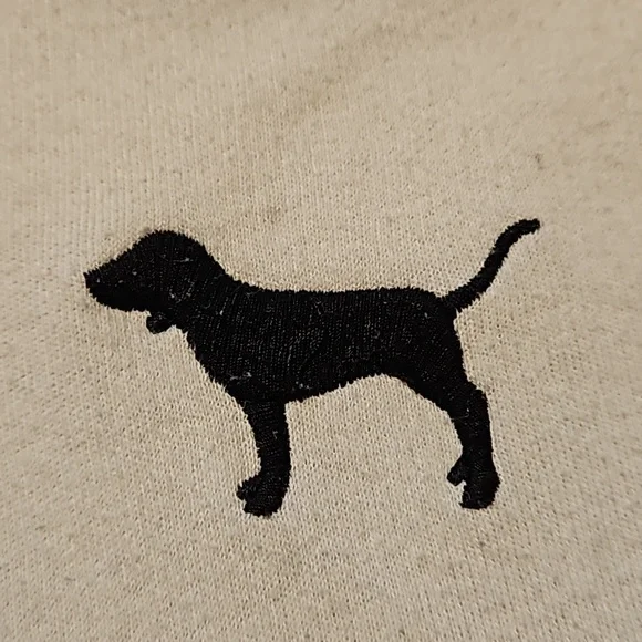 Victoria's Secret PINK Womens M Pullover Sweatshirt Kangaroo Pocket Off White - Picture 5 of 6